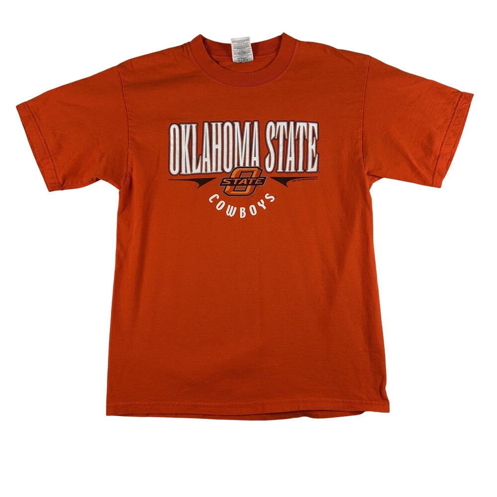Oklahoma State Cowboys Shirt Mens Medium Orange NCAA Football Jerzees Graphic